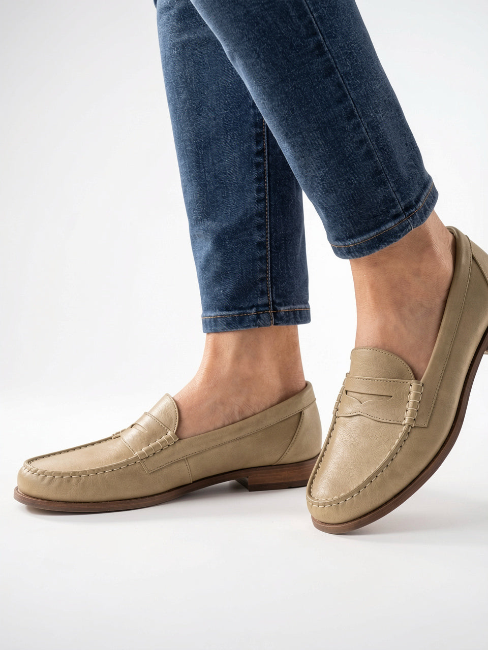 Mocassins Cuir Slip On Fente - Kaki EU 35 / US 4 / UK 2.5