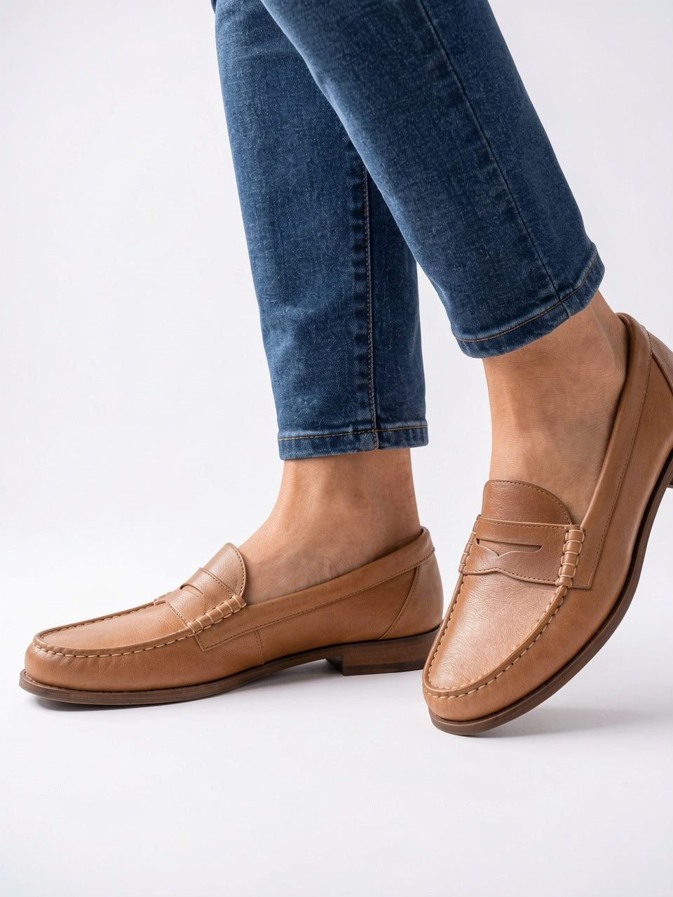 Mocassins Cuir Slip On Fente - Marron EU 35 / US 4 / UK 2.5