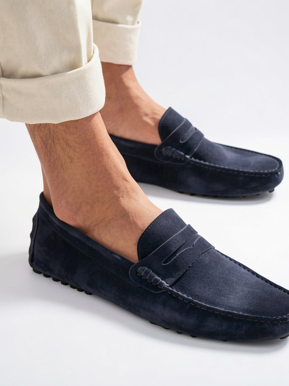 Mocassins Daim Homme Conduite Aplat Légers - 10