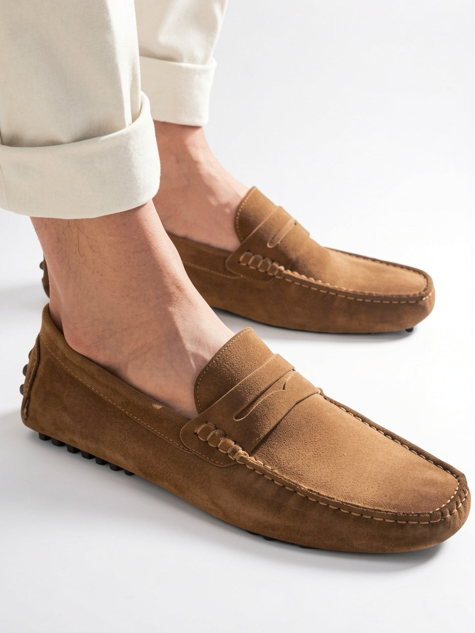 Mocassins Daim Homme Conduite Aplat Légers - 11
