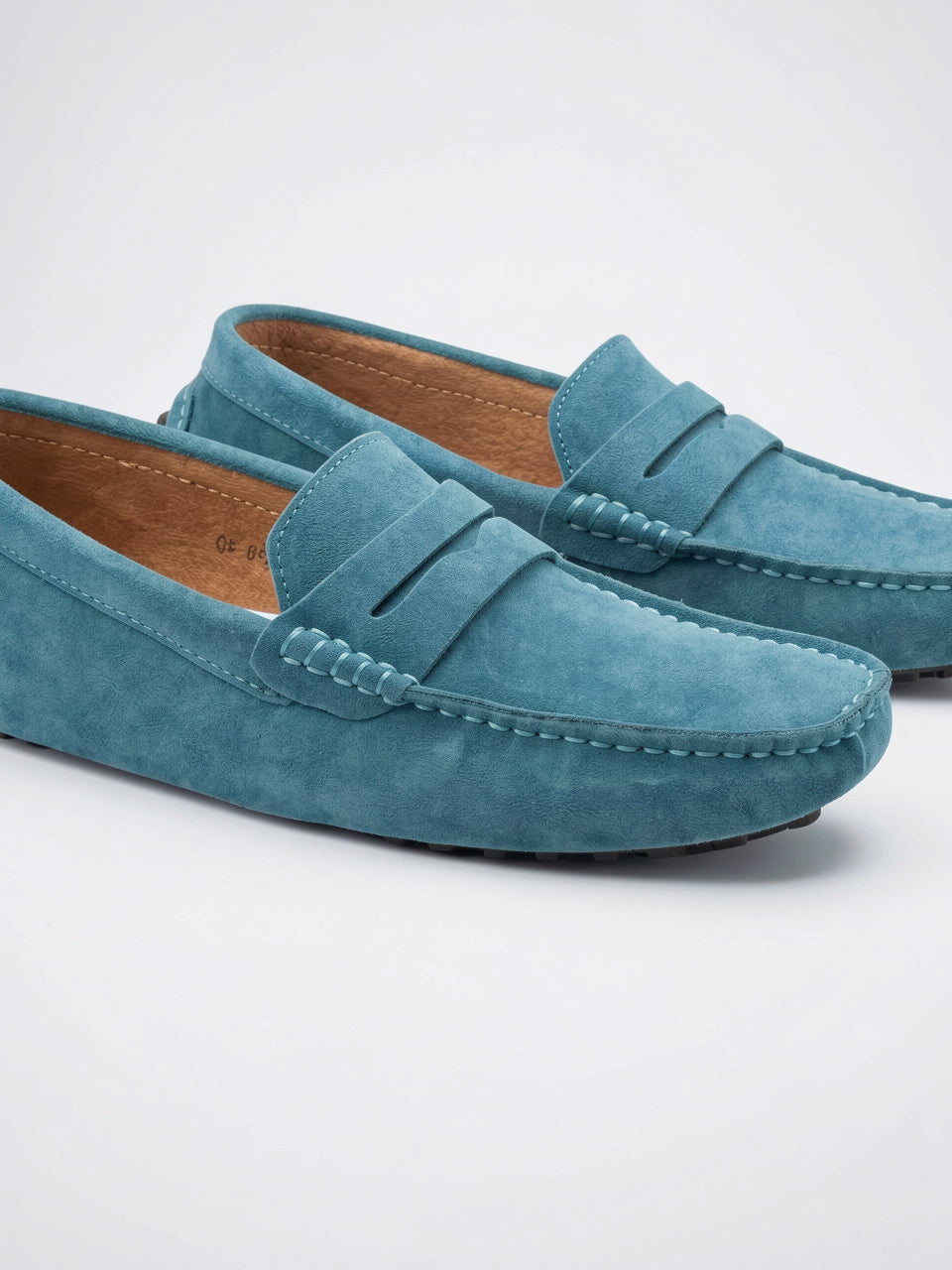 Mocassins Daim Homme Conduite Aplat Légers - Vert Océan EU 38 / US 6 / UK 5.5