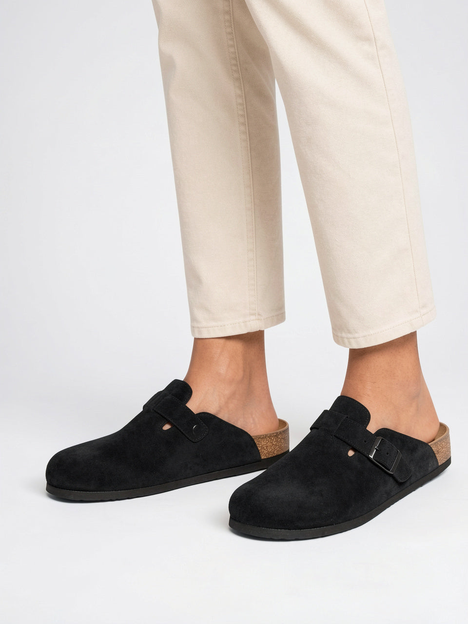 Mules Daim Homme Liège Confort Chaussures Sans Lacets - 12
