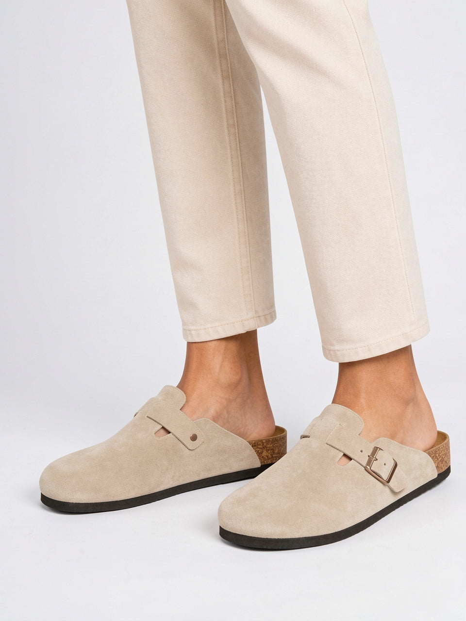 Mules Daim Homme Liège Confort Chaussures Sans Lacets - 15