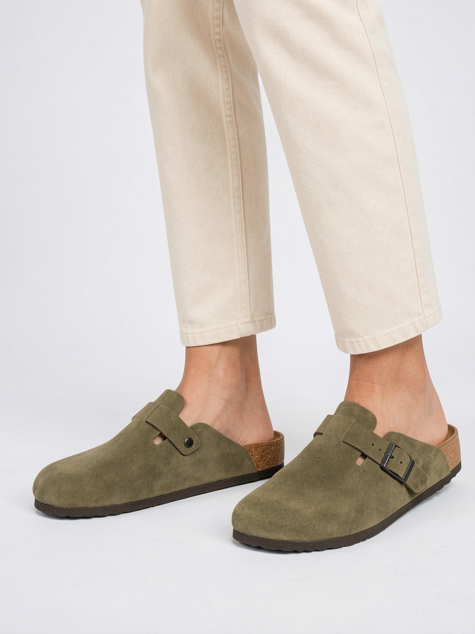 Mules Daim Homme Liège Confort Chaussures Sans Lacets - 9