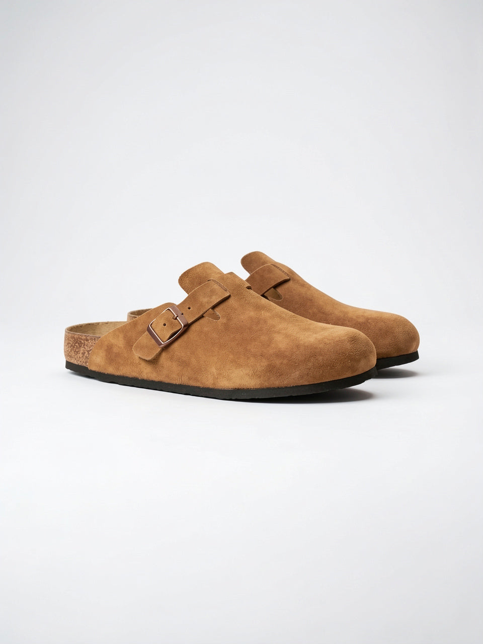 Mules Daim Homme Liège Confort Chaussures Sans Lacets - Kaki EU 38 / US 6 / UK 5.5