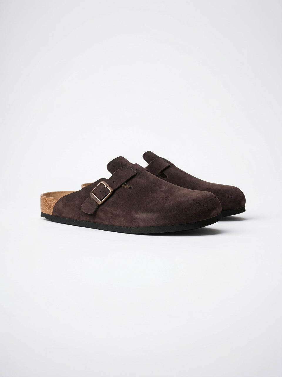 Mules Daim Homme Liège Confort Chaussures Sans Lacets - Marron EU 38 / US 6 / UK 5.5