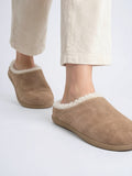 Mules en Laine Daim Pantoufles Femme - Beige EU 35 / US 4 / UK 2.5
