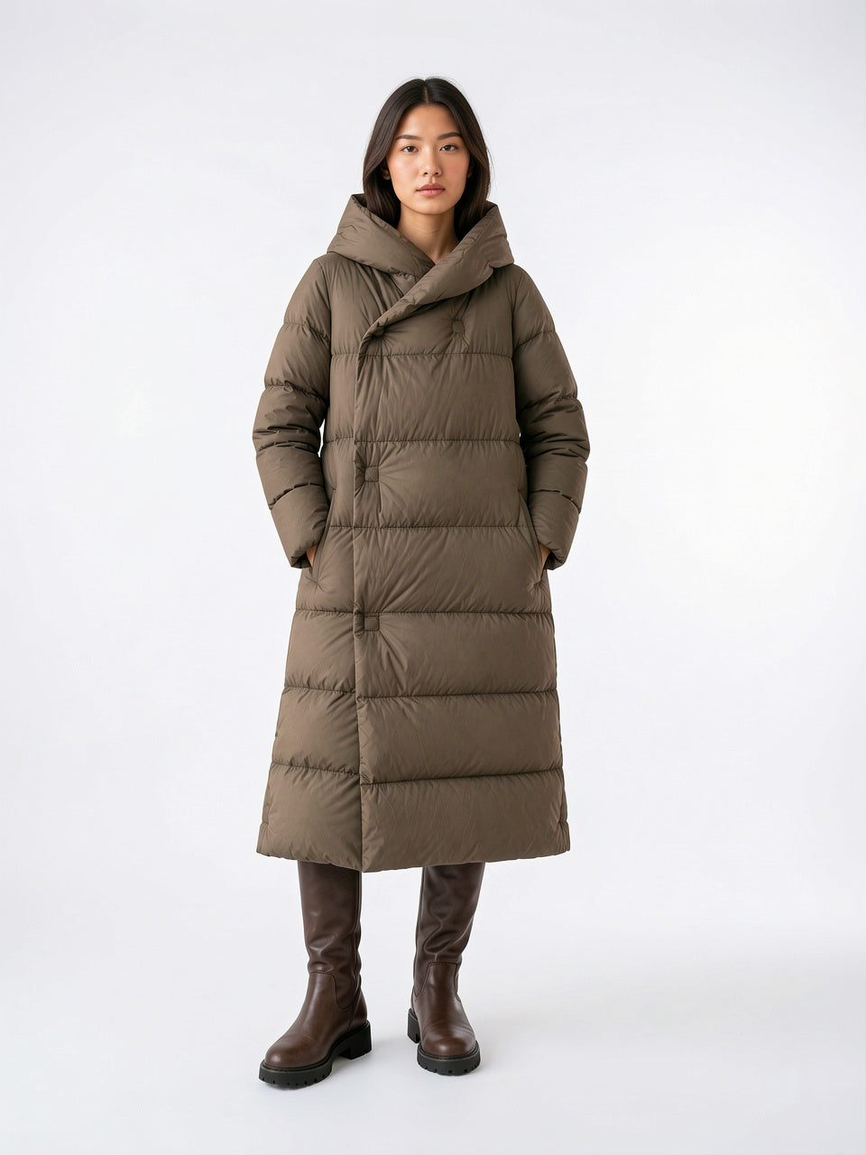 Parka Longue en Duvet Femme Capuche Hiver - 11