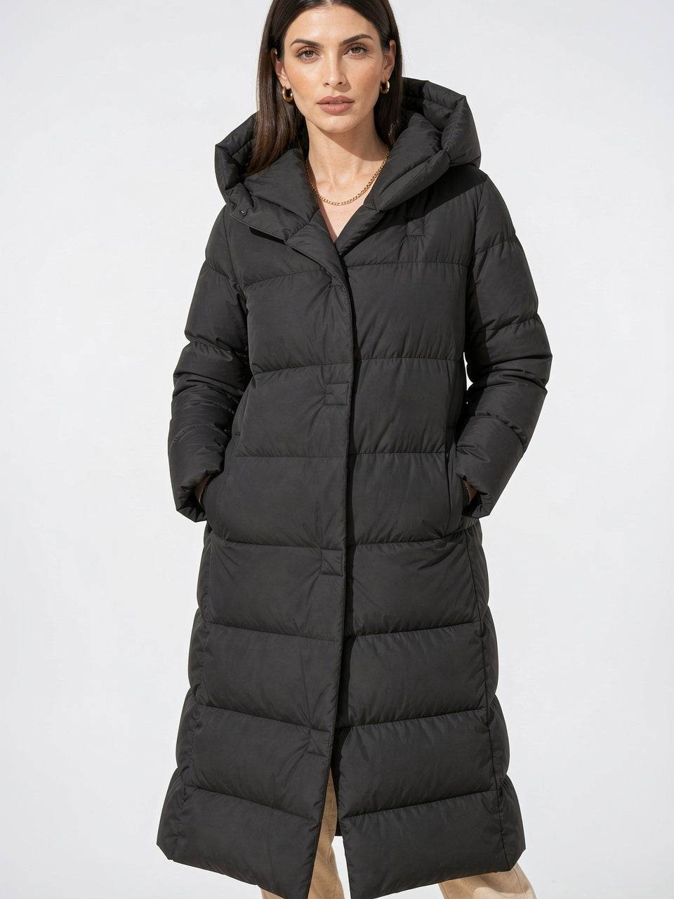 Parka Longue en Duvet Femme Capuche Hiver - 12