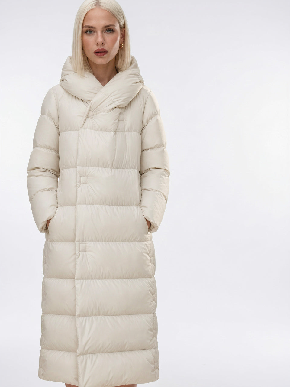 Parka Longue en Duvet Femme Capuche Hiver - 14