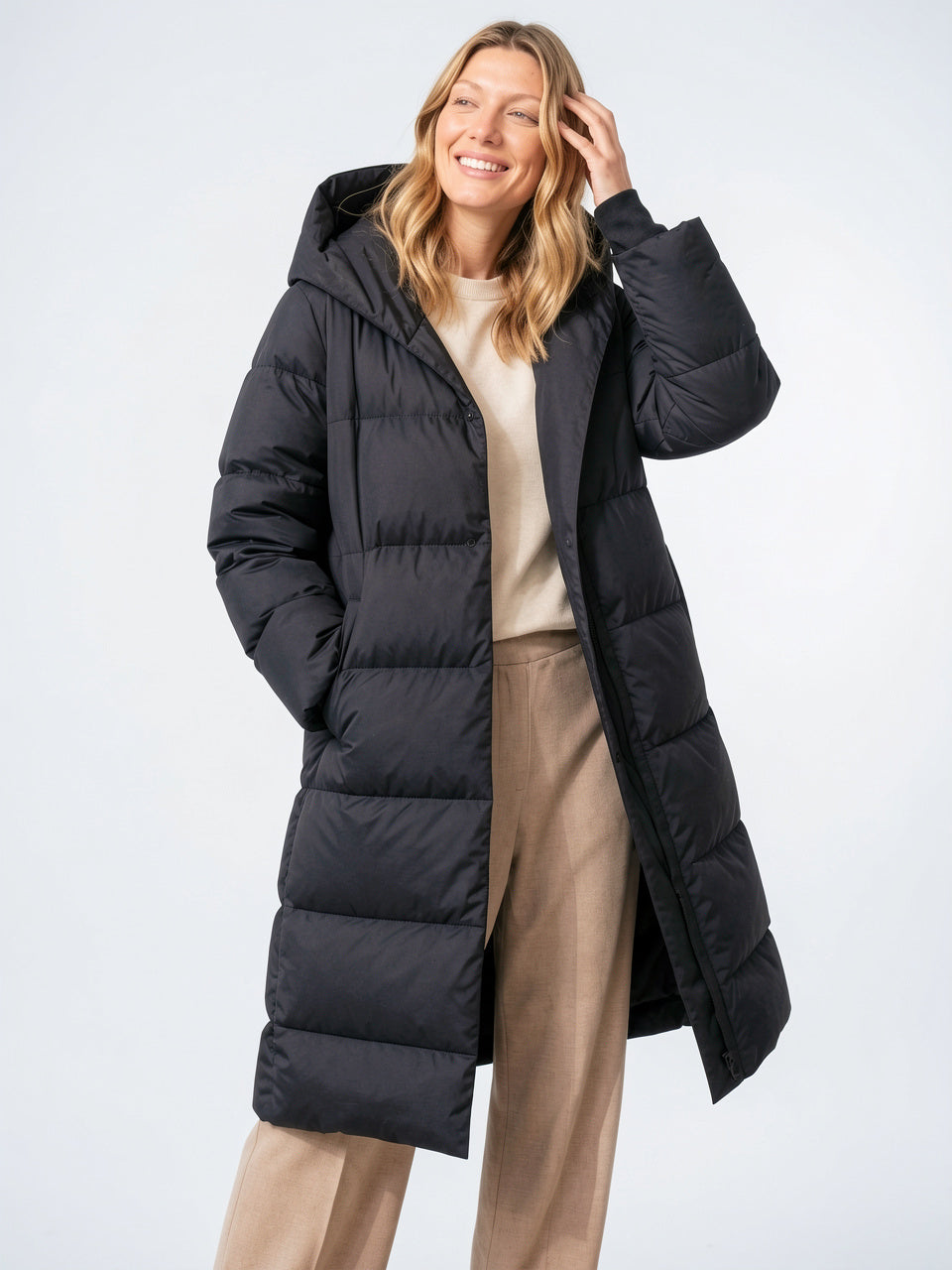 Parka Longue en Duvet Femme Capuche Hiver - 4