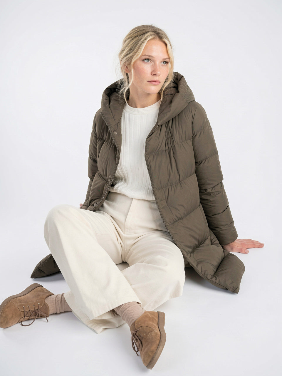 Parka Longue en Duvet Femme Capuche Hiver - 9