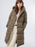 Parka Longue en Duvet Femme Capuche Hiver - Café S