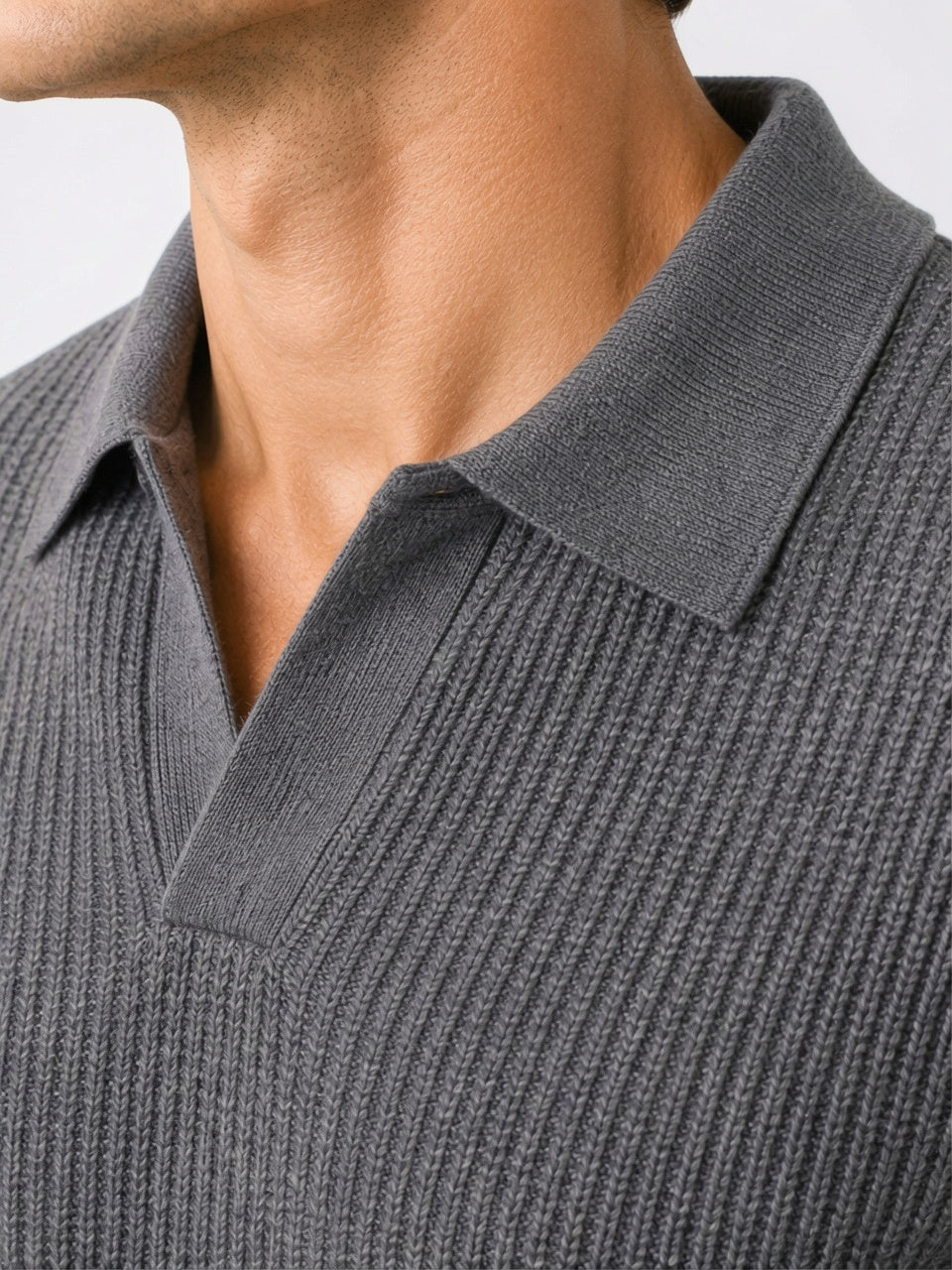Polo Tricoté Homme Maille Léger Respirant Ajusté Décontracté - 3