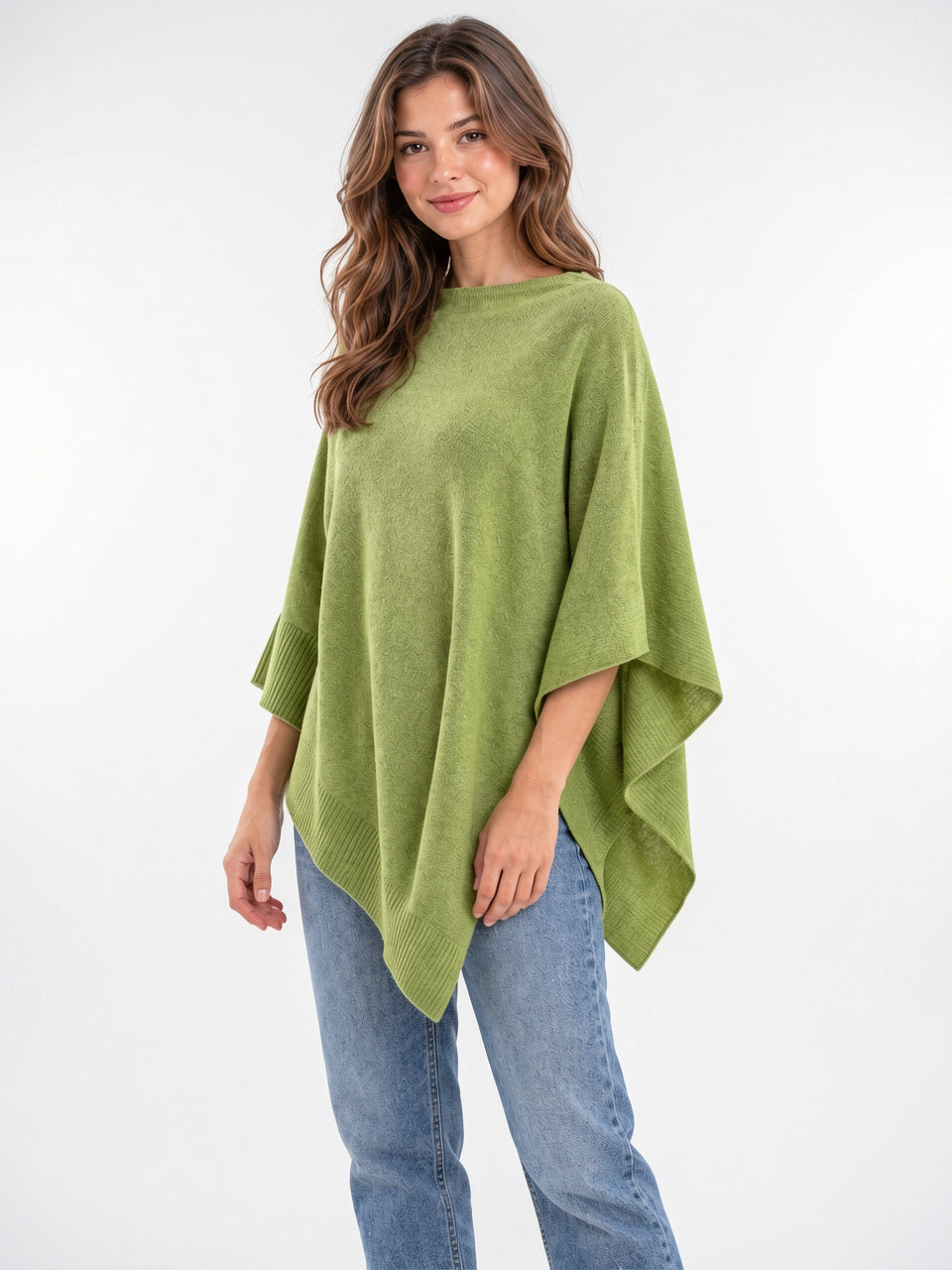 Poncho Tricot Femme Col Bateau Ourlet Asymétrique Large - 10