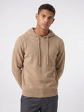 Pull à Capuche en Maille Homme Sweat Cordon - Beige S