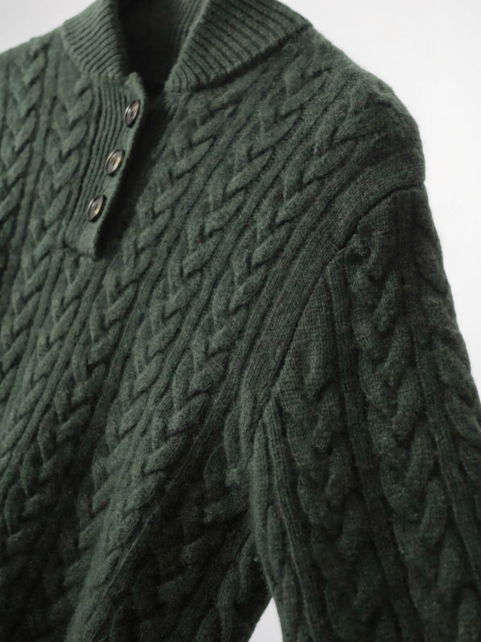 Pull Cachemire Boutonné Col Montant Femme Torsadé - 31