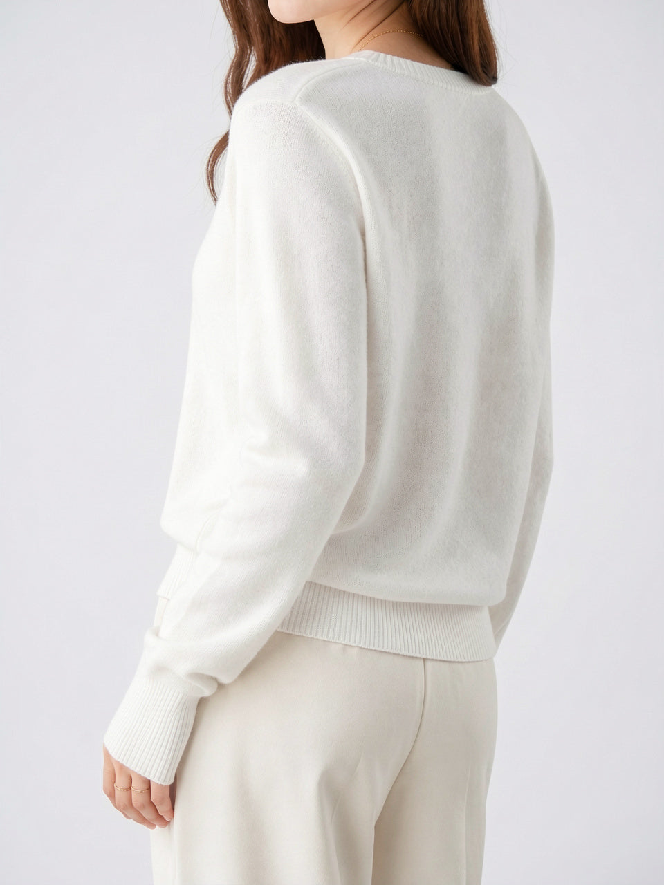 Pull Cachemire Col V Maille Femme - 2