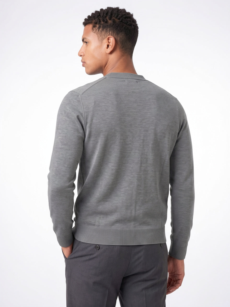 Pull Cardigan Maille Homme Boutonné Col V - 3