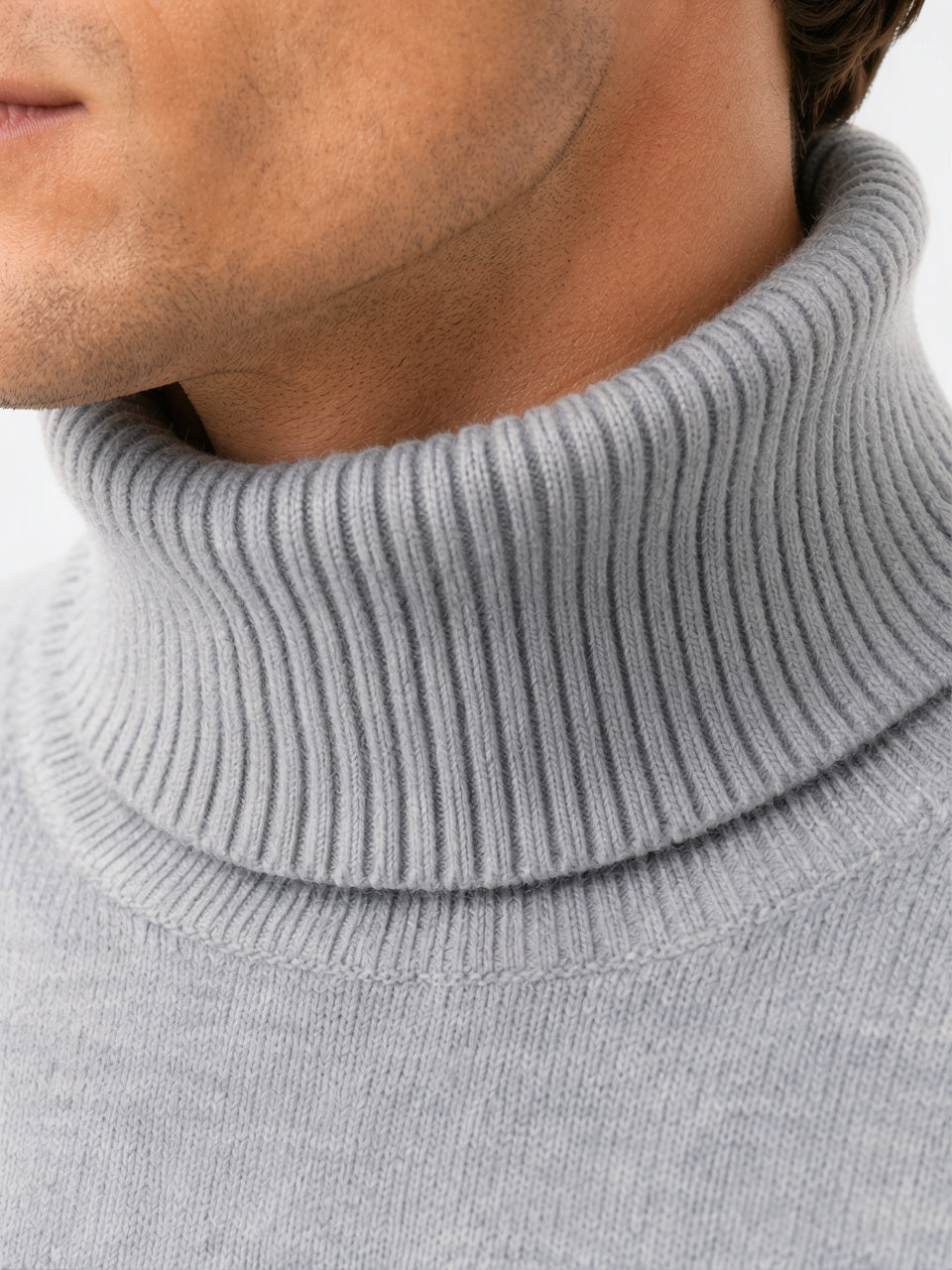 Pull Décontracté Homme Col Montant Maille Hiver Laine - 3