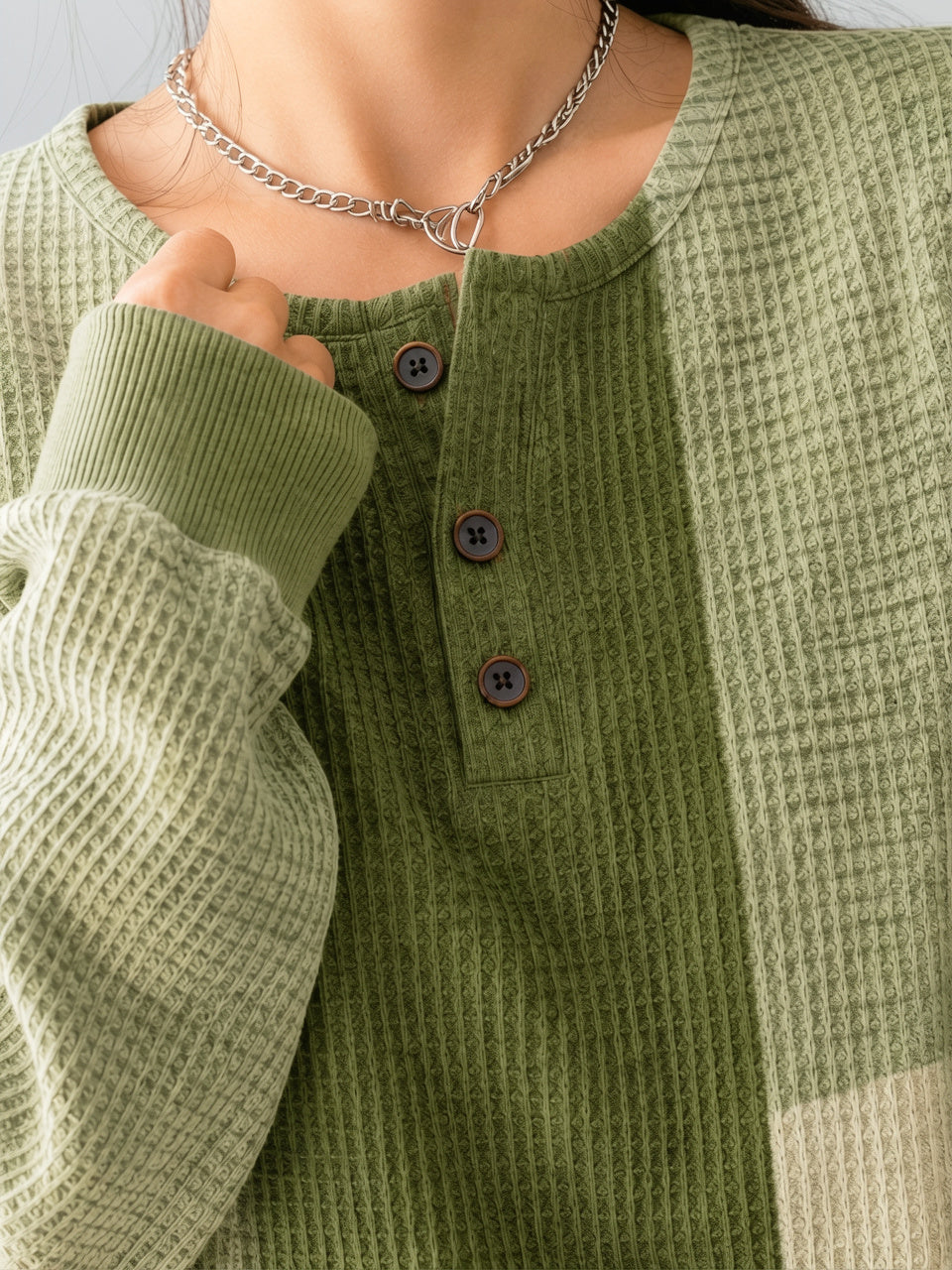 Pull Patches Col Montant Femme Oversize - 2