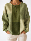Pull Patches Col Montant Femme Oversize - Vert XS