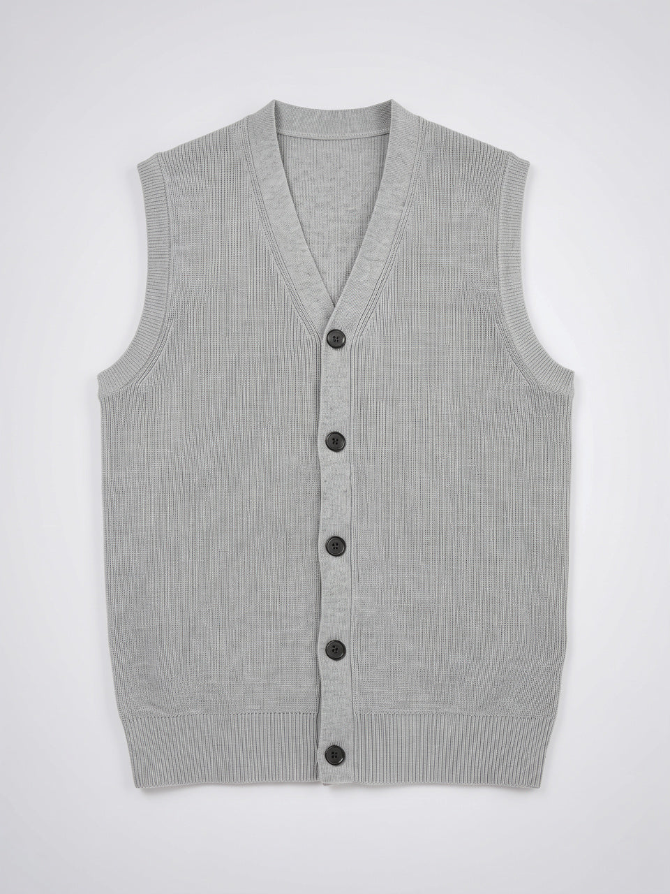 Pull Sans Manches Col V Homme Gilet Côtelé - 5