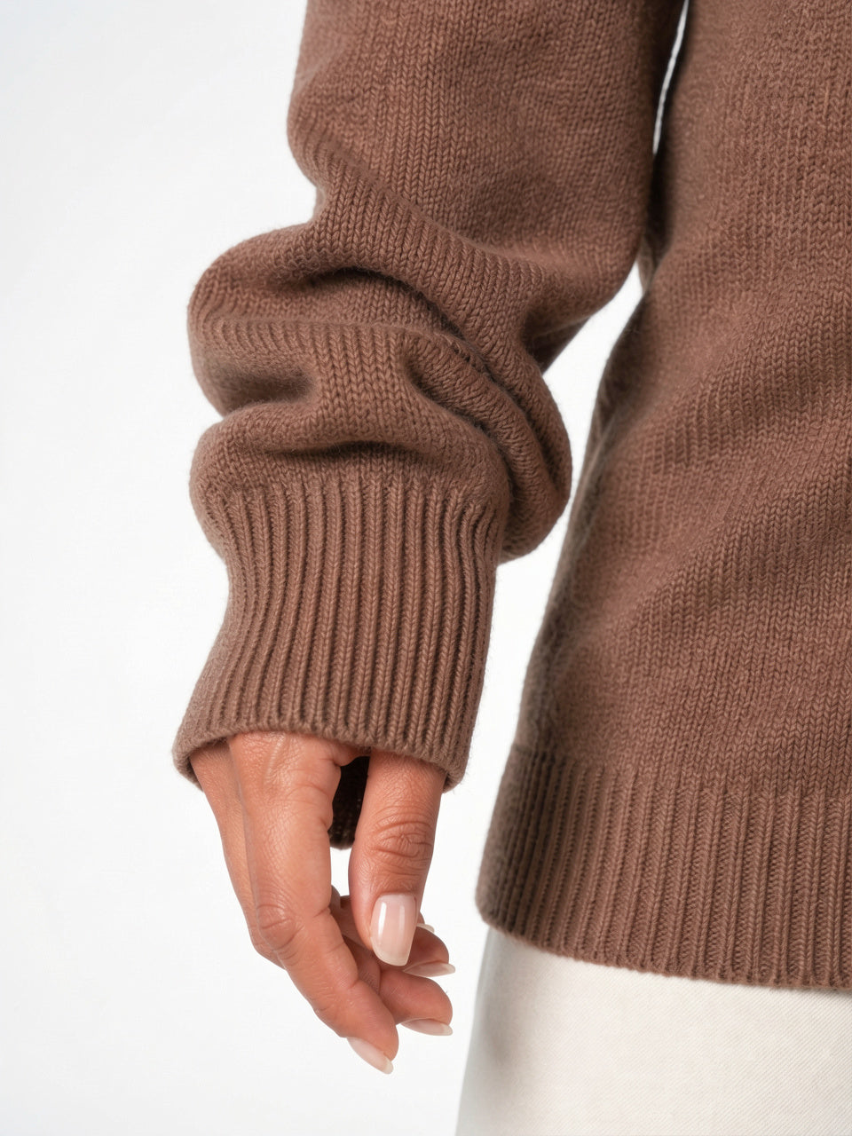 Pull Tricot Épaule Découverte Rabattu Côtelé Manches Longues - 7