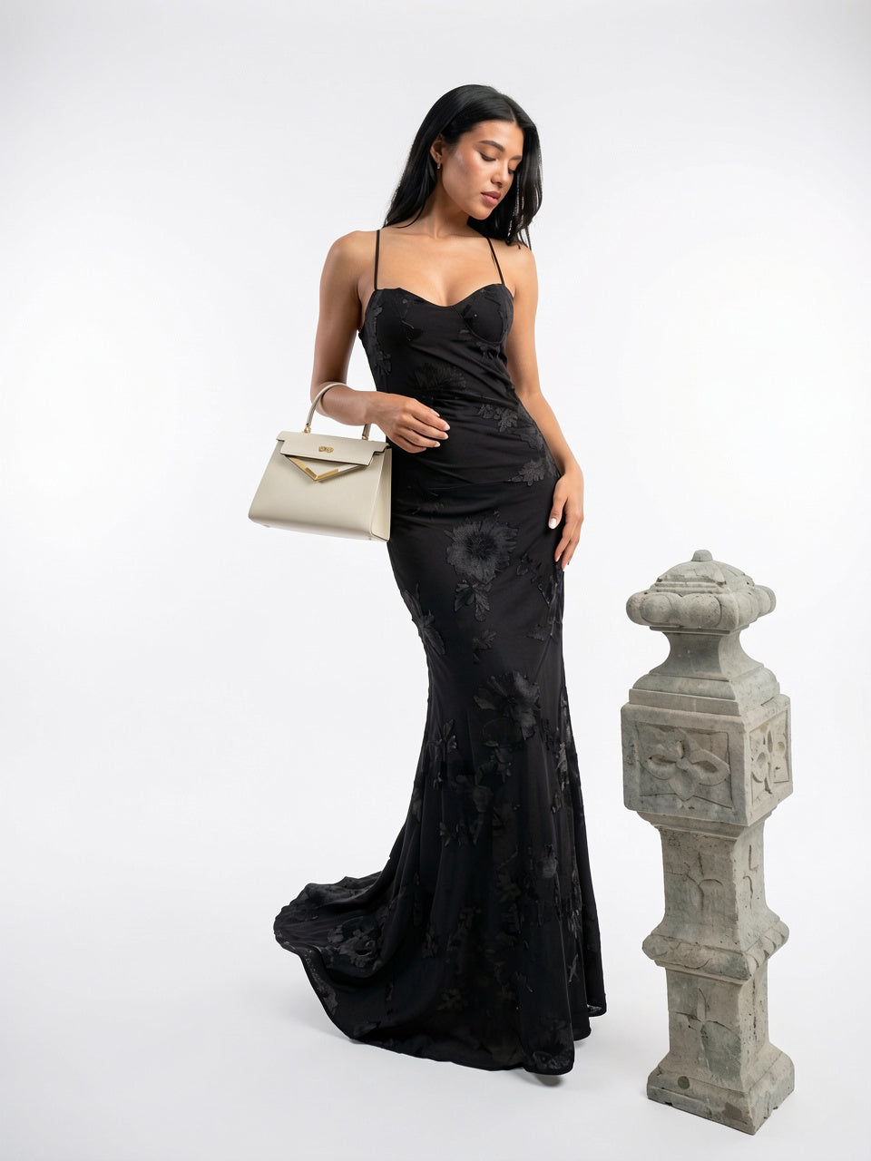 Robe de Soirée Dentelle Maxi Dos Nu Cérémonie - 3