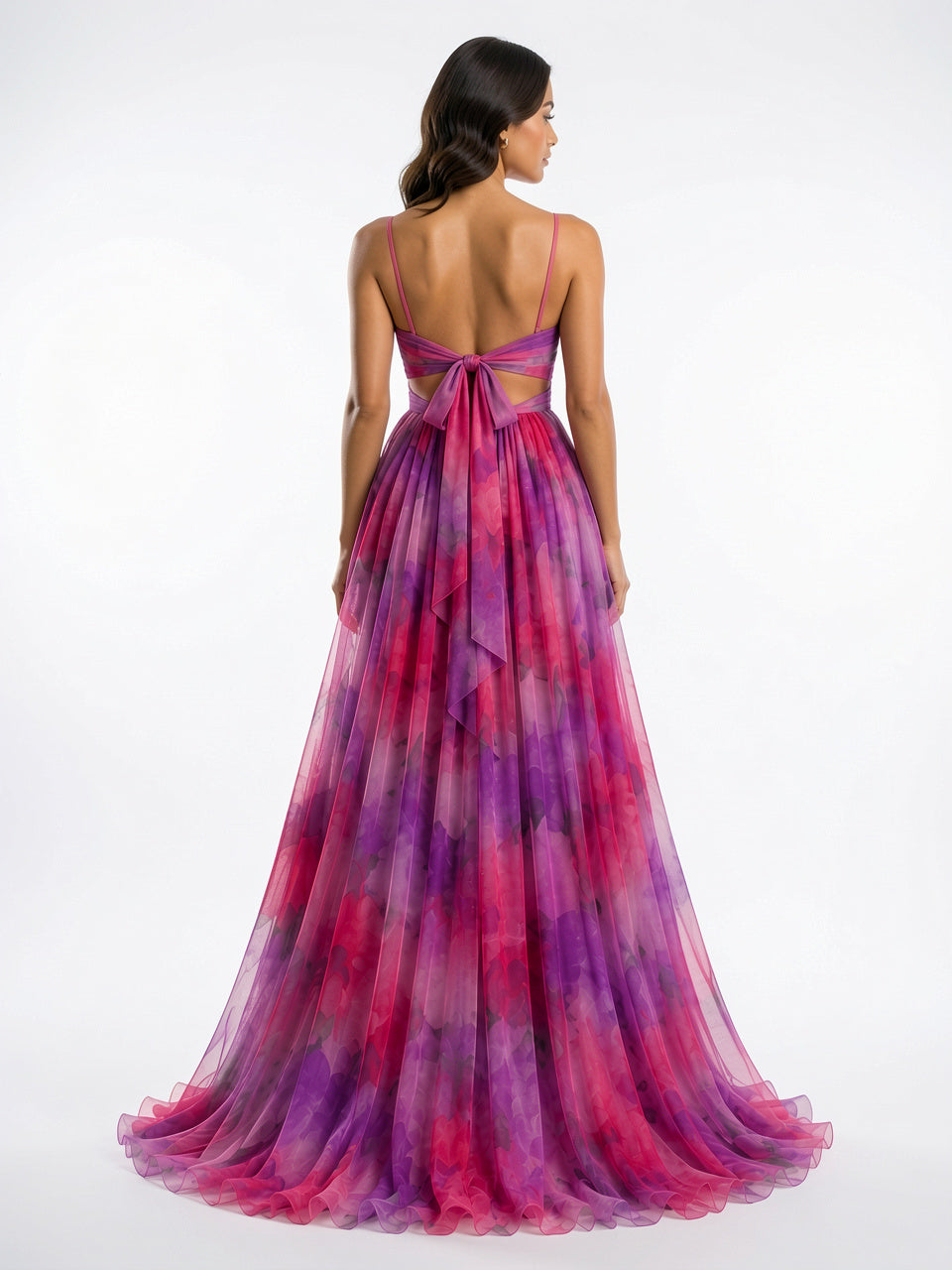 Robe Longue Fleurie Bretelles Réglables Taille Haute Femme - 11