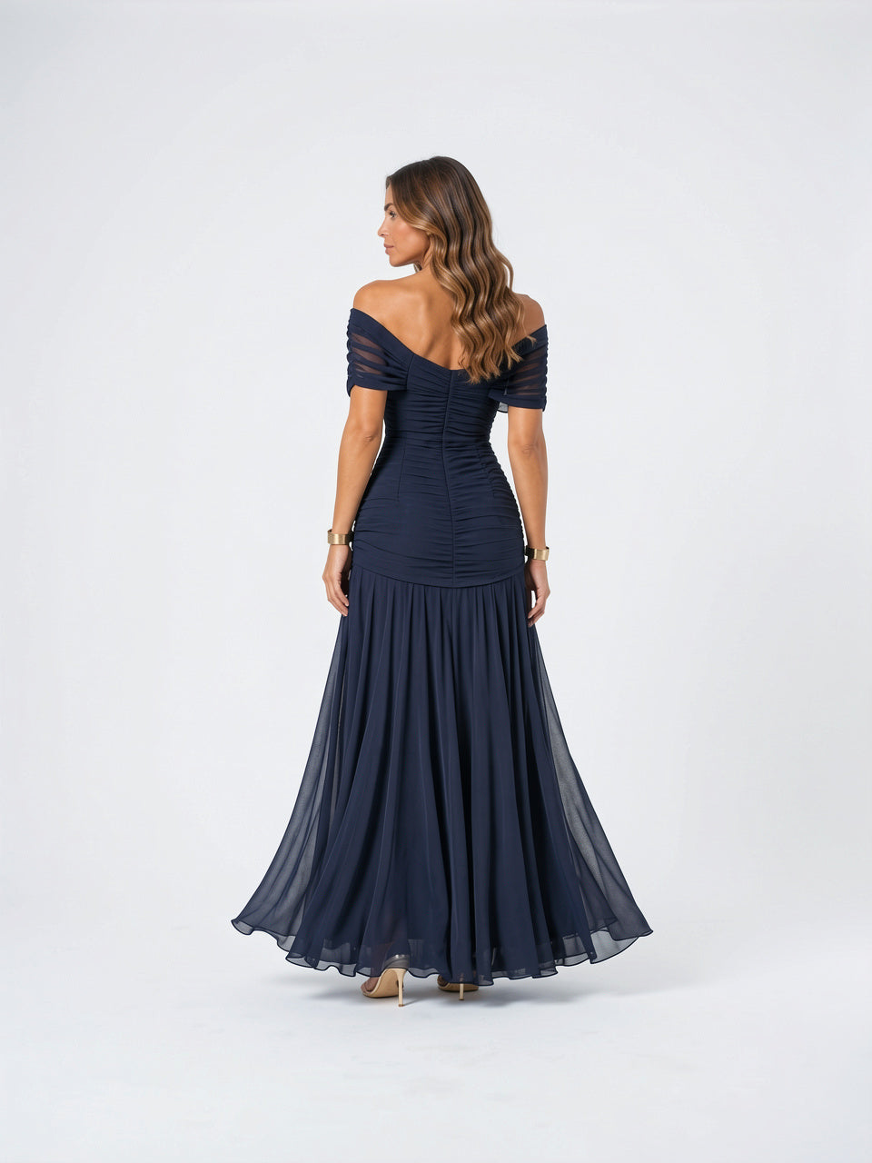 Robe Longue Maxi Viscose Mousseline Coupe Fluide Soirée - 4