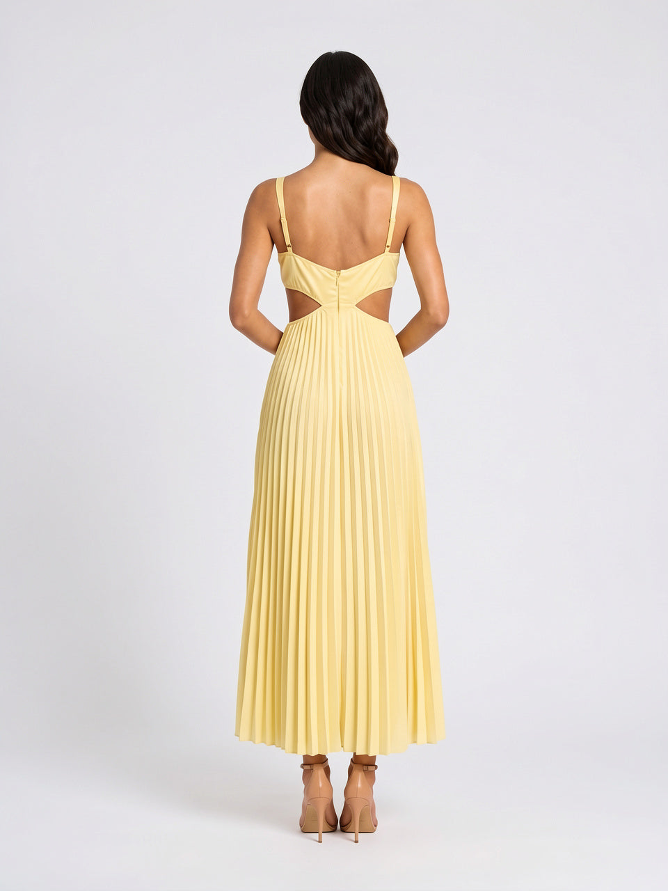 Robe Longue Plissée Fluide à Coupe Soirée Femme - 4