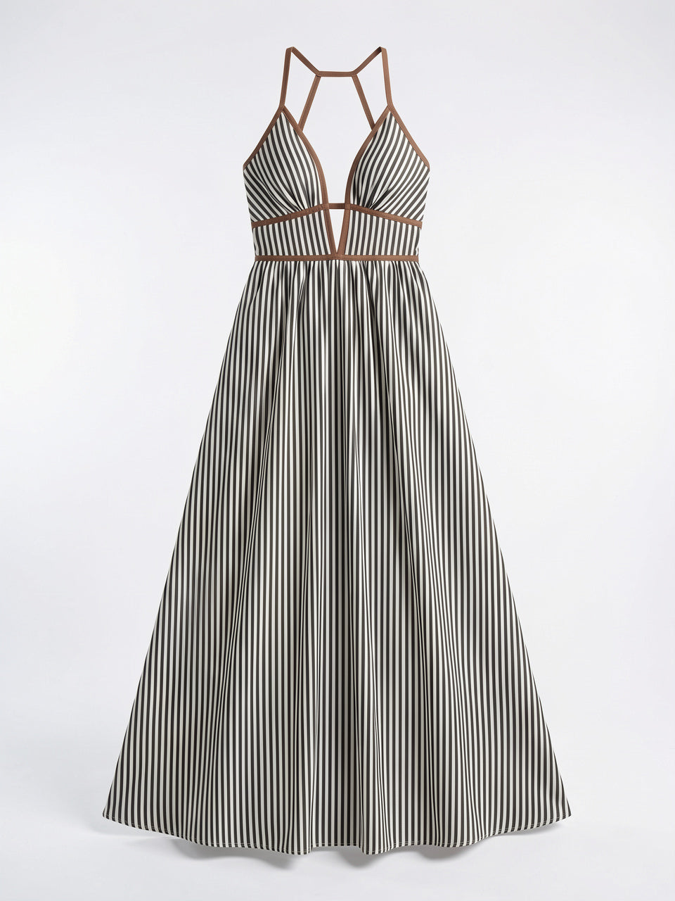 Robe Longue Rayée Halter Coton Femme Plage - 7