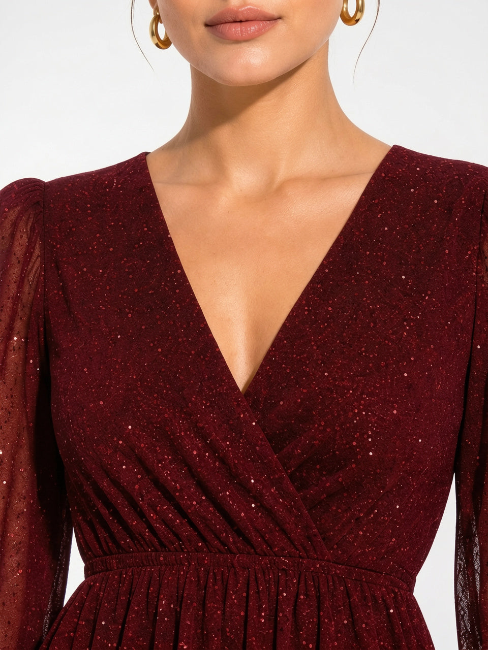 Robe Mini Paillettes Élégante Mariage Fête Soirée Femme - 3