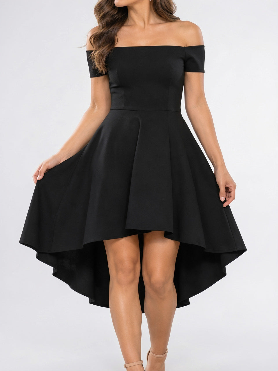 Robe Soirée Asymétrique Épaules Nues - Noir EU 32 / US 0 / UK 4