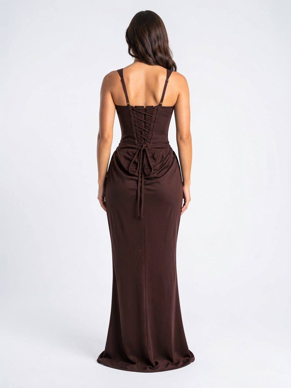 Robe Soirée Corset Maxi Ruchée Sans Bretelles Mariage - 2