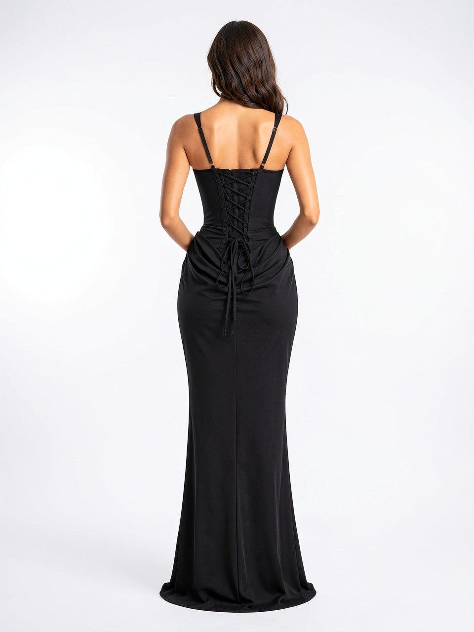 Robe Soirée Corset Maxi Ruchée Sans Bretelles Mariage - 7