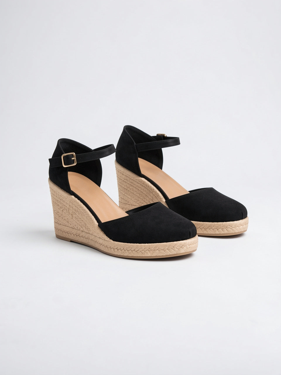 Sandales Compensées Espadrille Bride Cheville Été Femme - 1