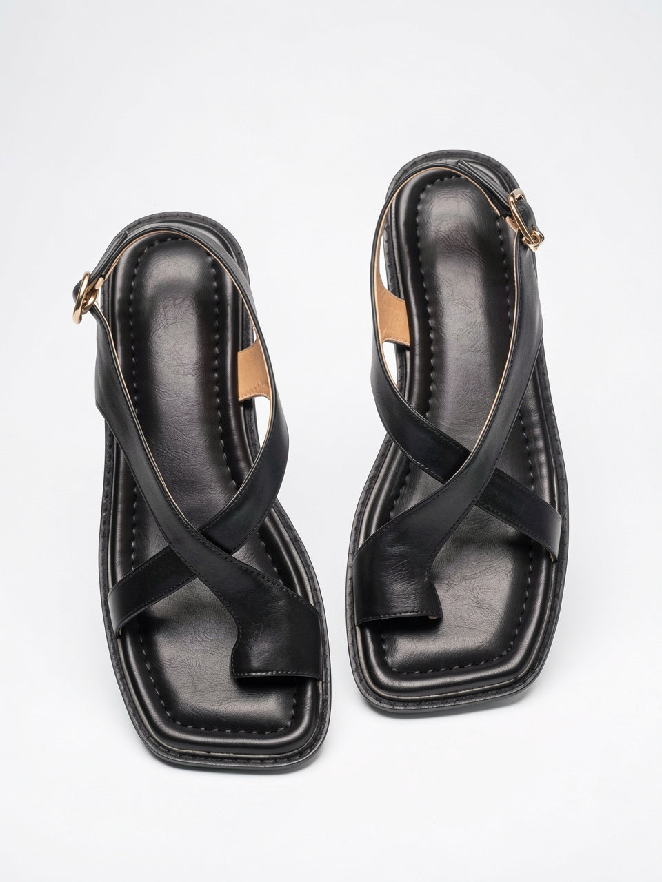 Sandales Croisées Cuir Italien Femme Brides Talon - 12