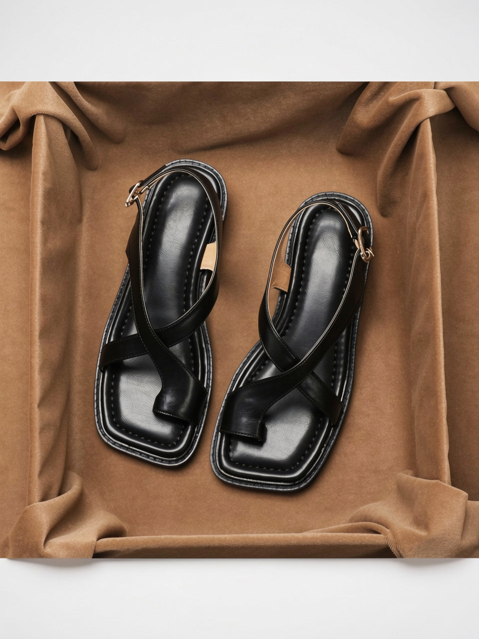 Sandales Croisées Cuir Italien Femme Brides Talon - 14