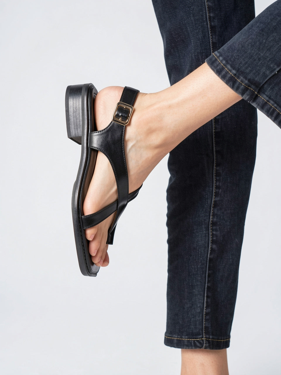 Sandales Croisées Cuir Italien Femme Brides Talon - 21