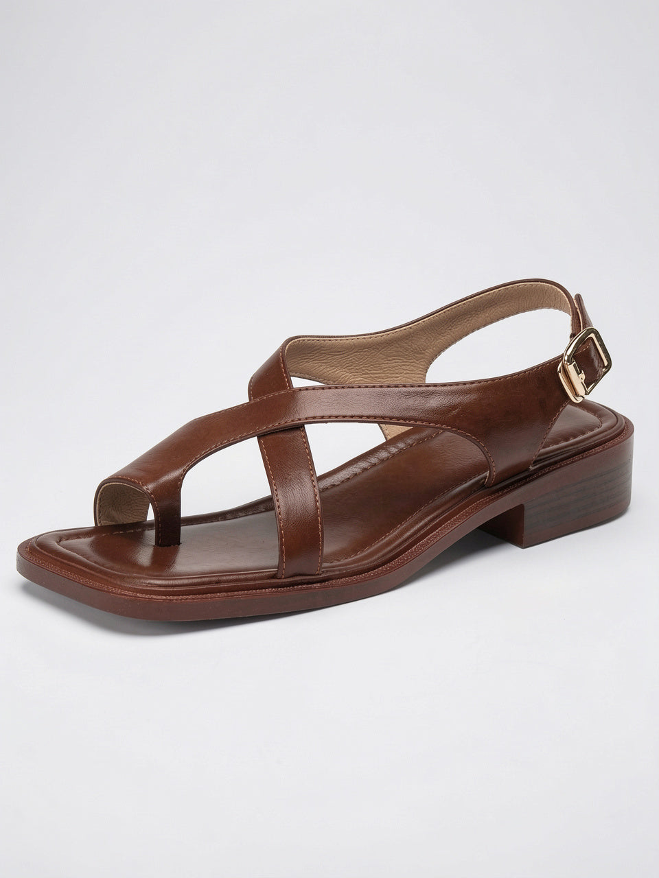 Sandales Croisées Cuir Italien Femme Brides Talon - 24