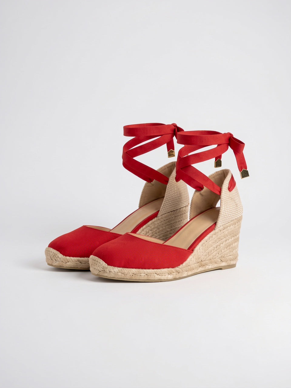 Sandales Espadrilles Compensées Femme Jute Été Cheville Lacets - 3