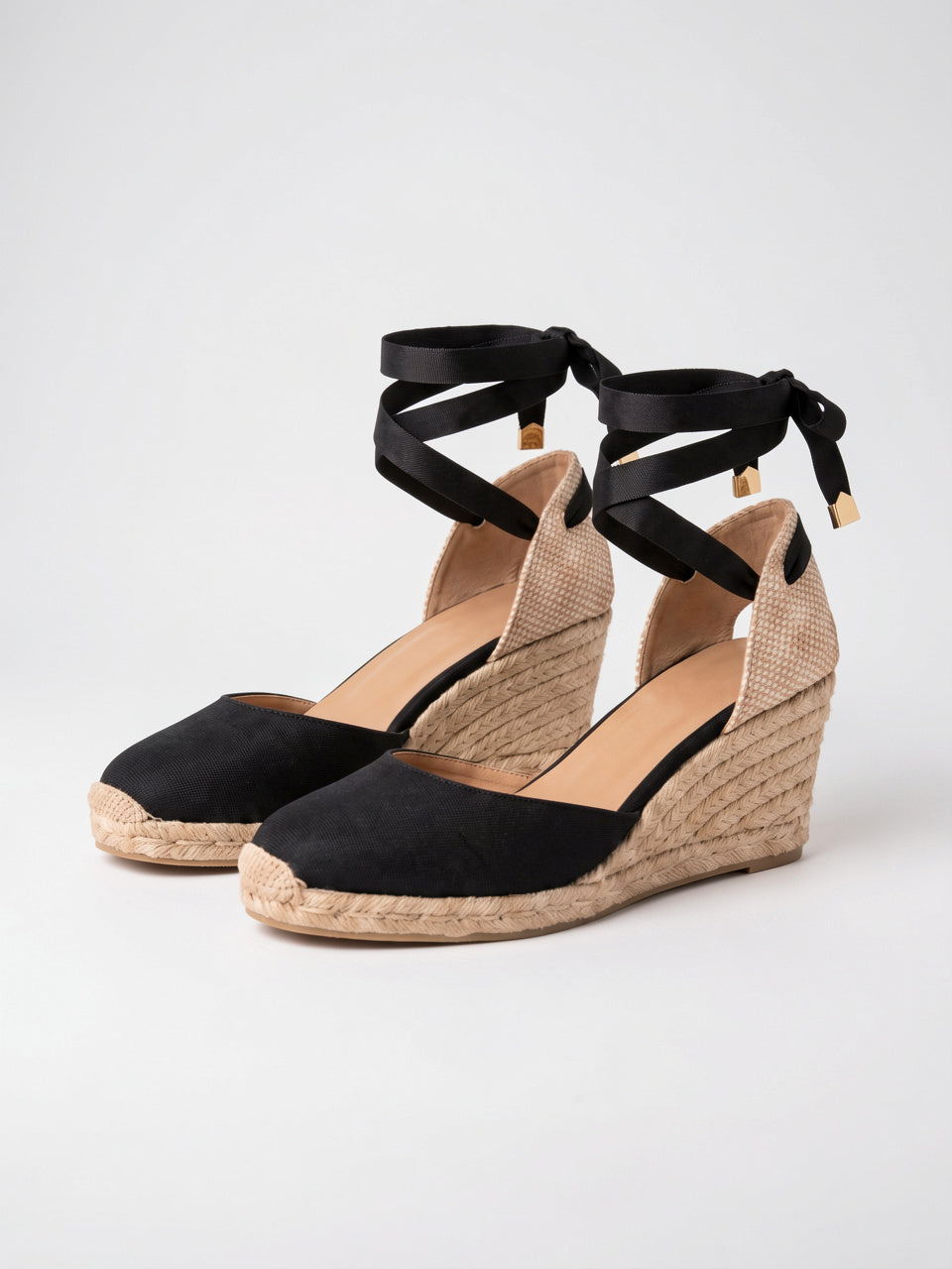 Sandales Espadrilles Compensées Femme Jute Été Cheville Lacets - 6