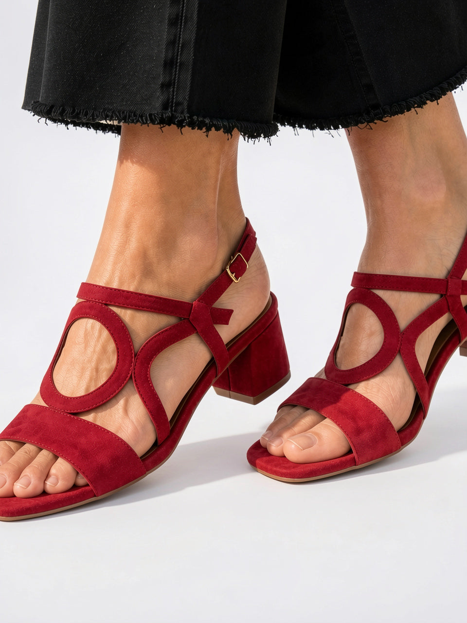 Sandales Orthopédiques Brides Talon Bloc - Rouge EU 35 / US 4 / UK 2.5