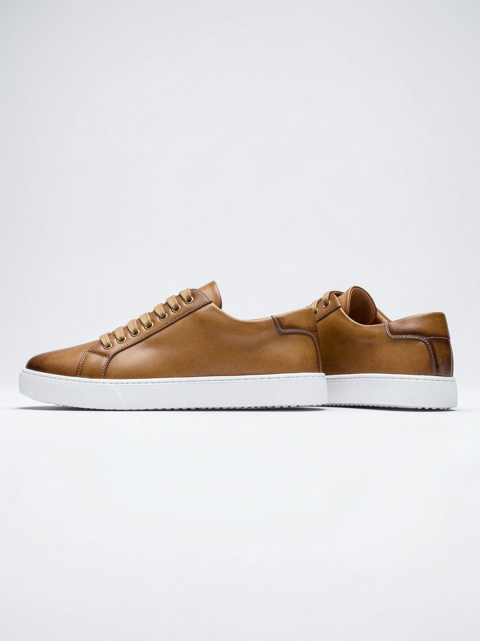 Sneakers Chaussures Cuir Basses Lacées Homme Semelle Épaisse - 14