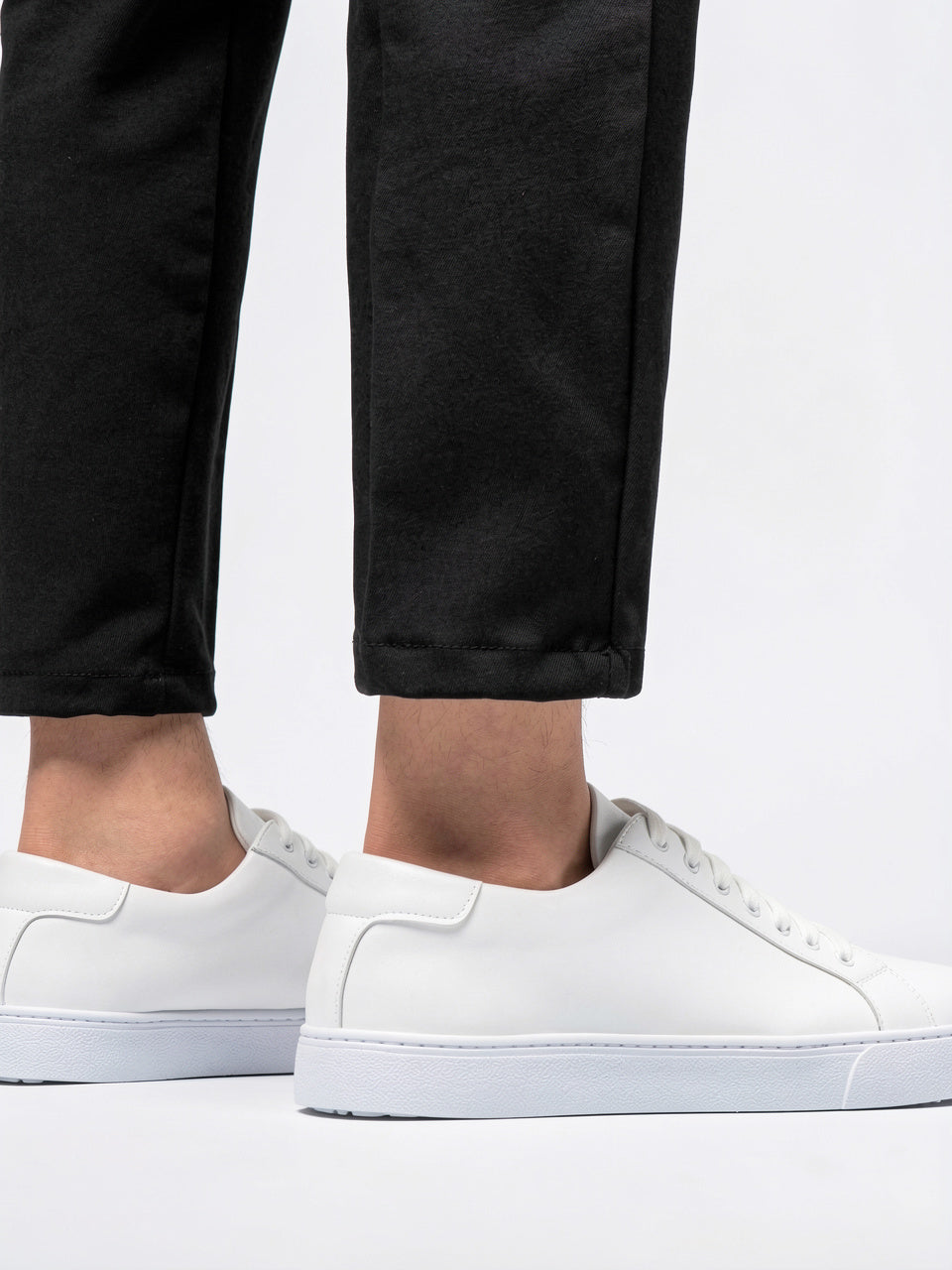 Sneakers Chaussures Cuir Basses Lacées Homme Semelle Épaisse - 21