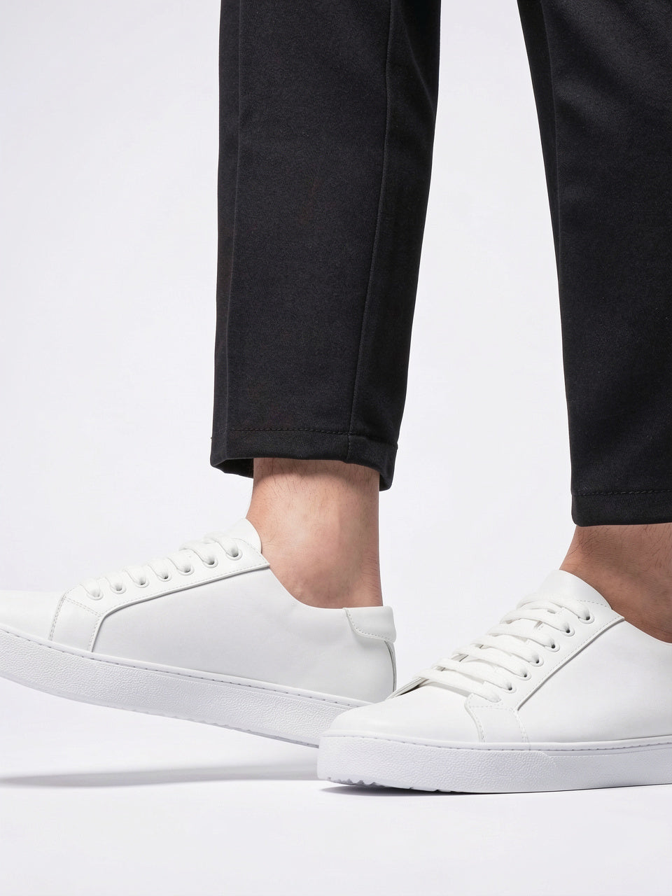 Sneakers Chaussures Cuir Basses Lacées Homme Semelle Épaisse - 24