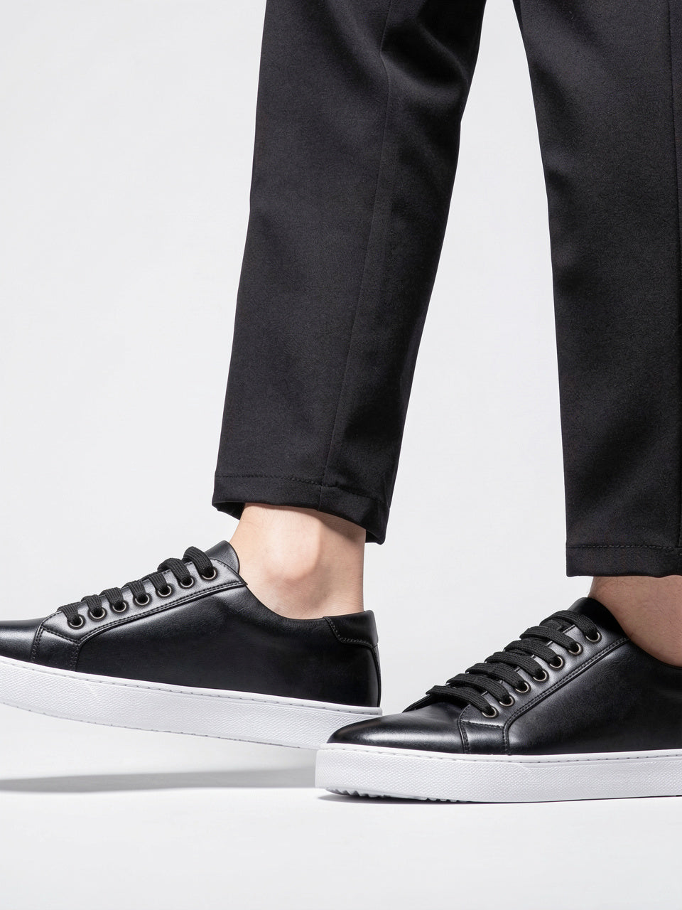 Sneakers Chaussures Cuir Basses Lacées Homme Semelle Épaisse - 28