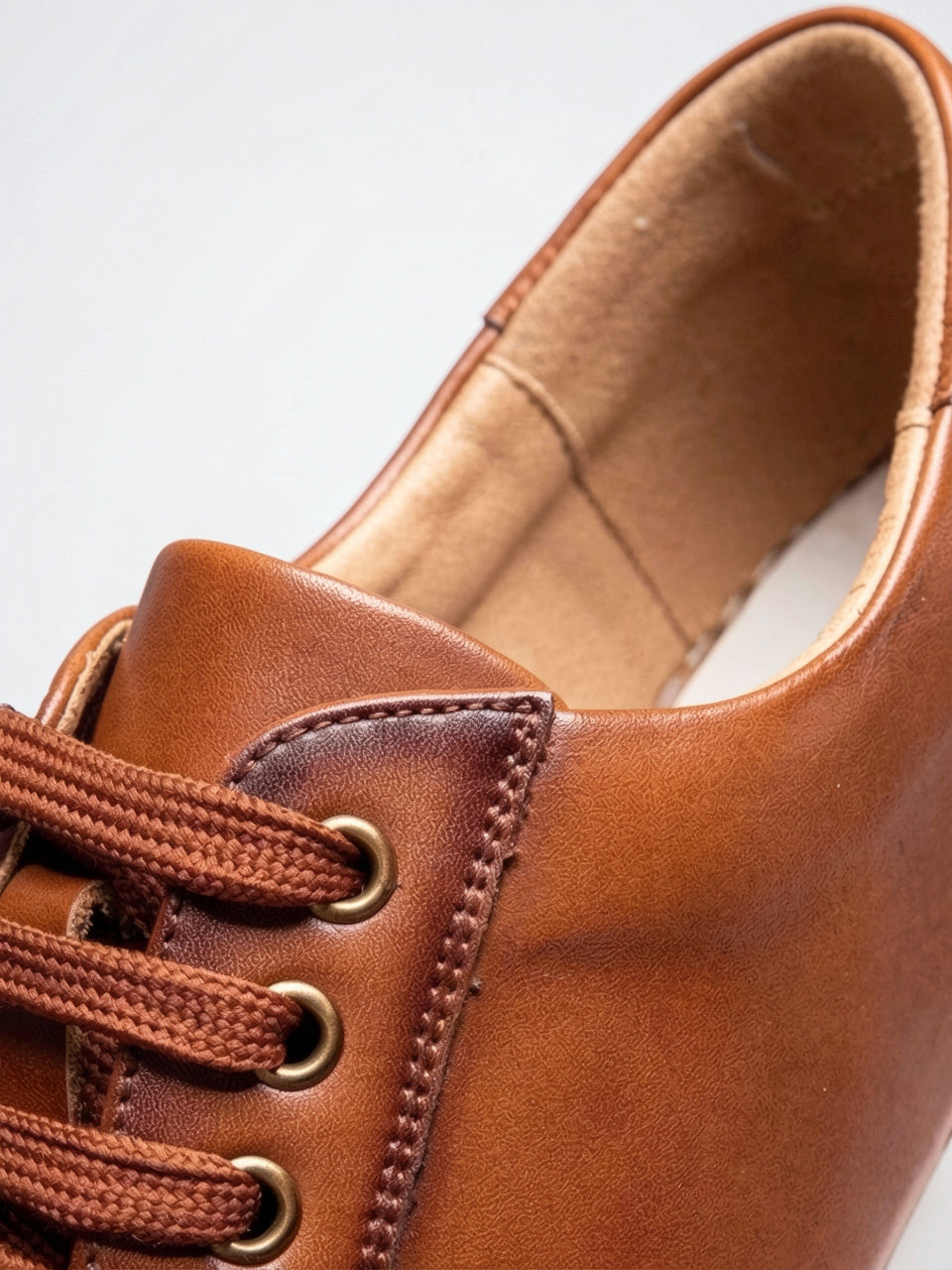 Sneakers Chaussures Cuir Basses Lacées Homme Semelle Épaisse - 4